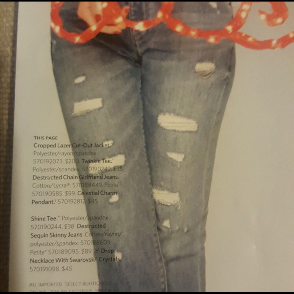 Whbm girlfriend chain denim jeans size 8